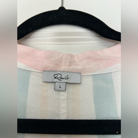 Rails Thea Striped Front Tie Top, Size Large - Picture 4 of 5